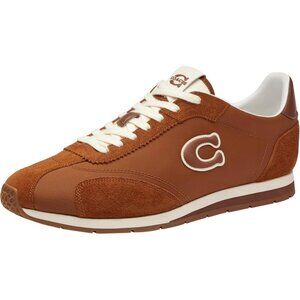 Coach Flat Sneakers Men's Shadow Brown/Saddle Rubber Outsole Shoes